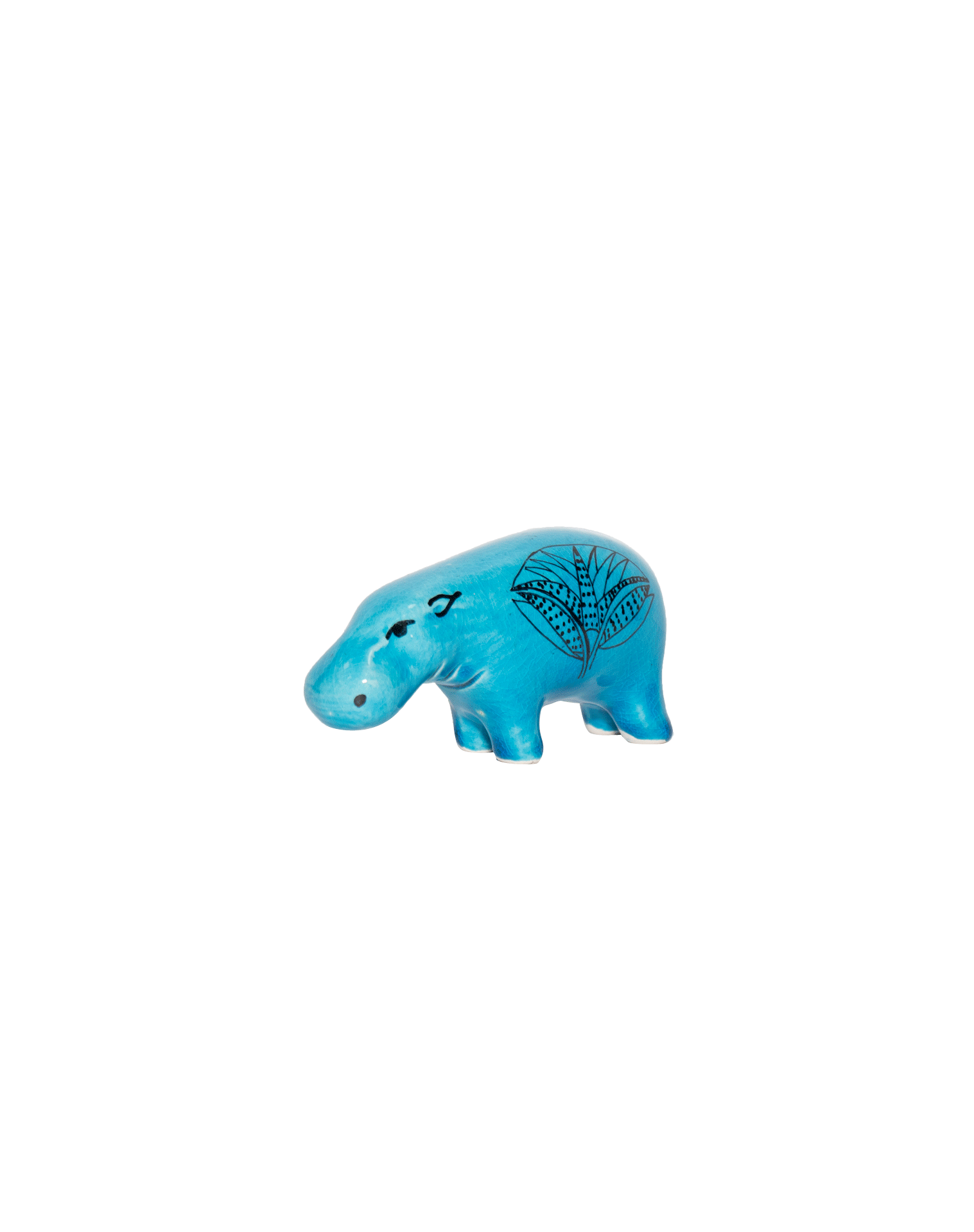 Hippopotamus Blue Ceramic Figures