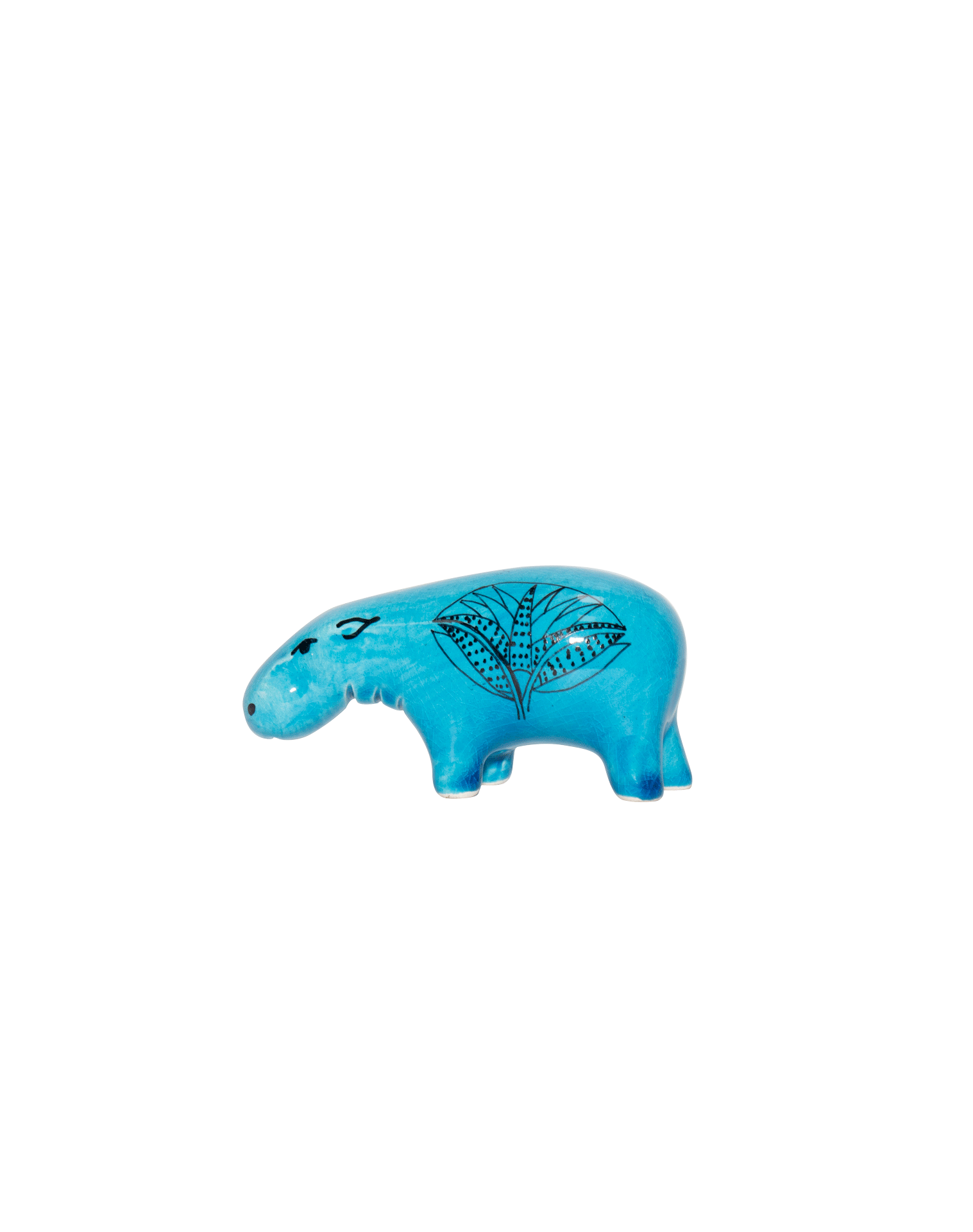 Hippopotamus Blue Ceramic Figures