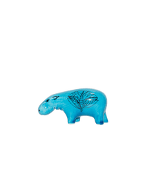 Hippopotamus Blue Ceramic Figures