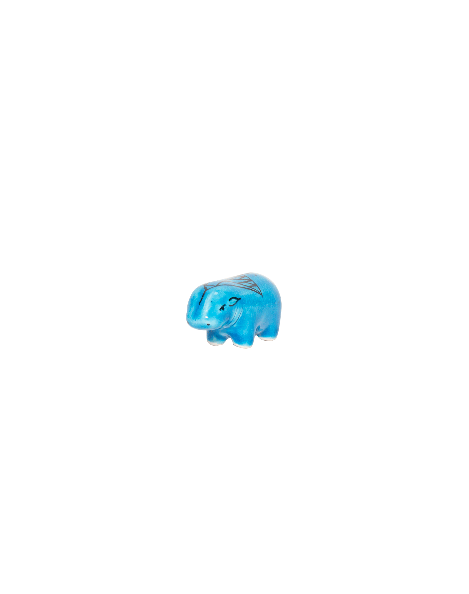 Hippopotamus Blue Ceramic Figures
