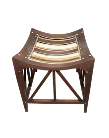 Wooden Stool with Ivory Decoration