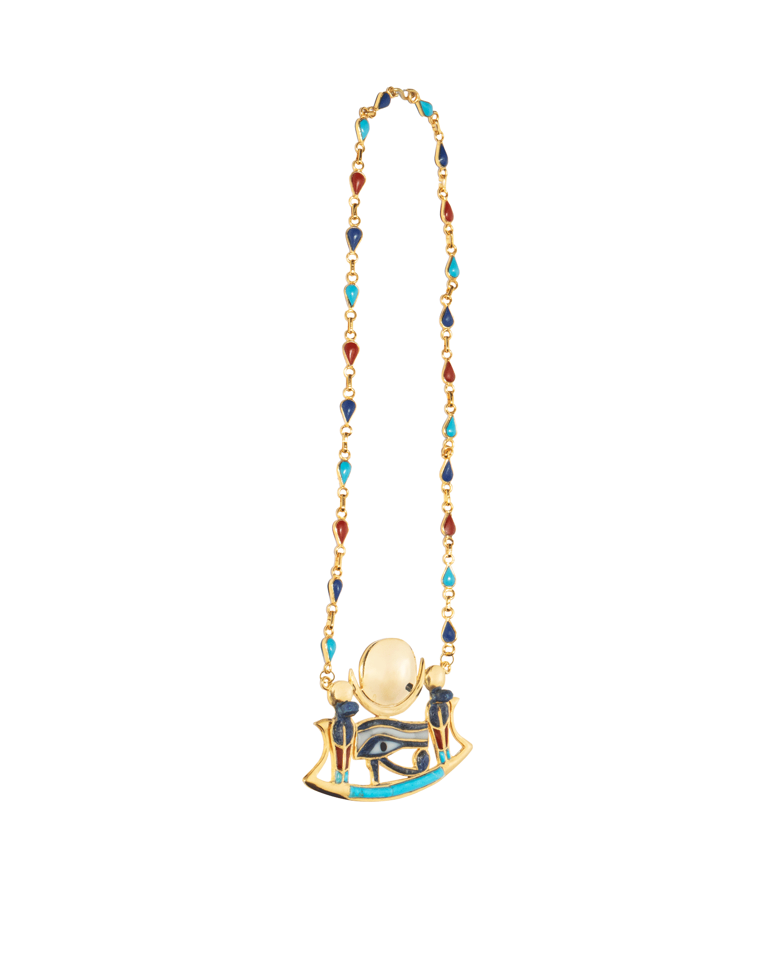 Wadjet Eye on Solar Boat Necklace