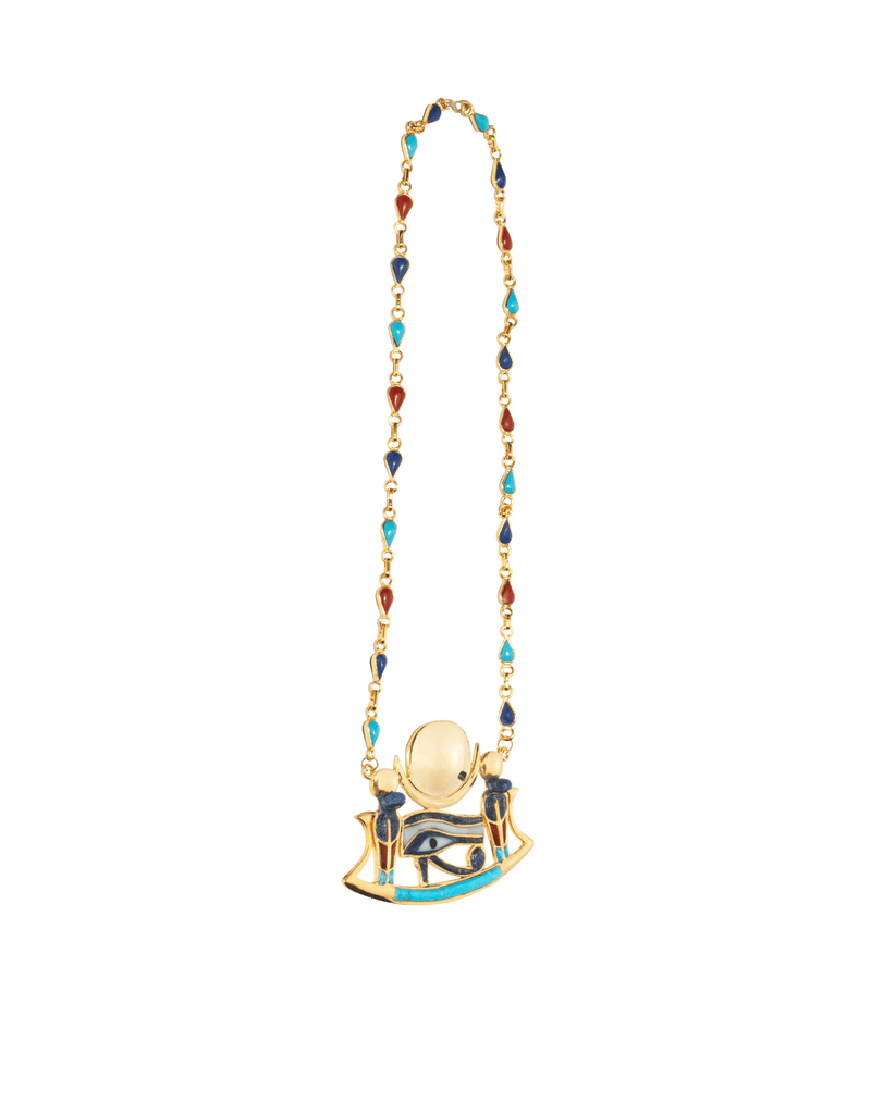 Wadjet Eye on Solar Boat Necklace