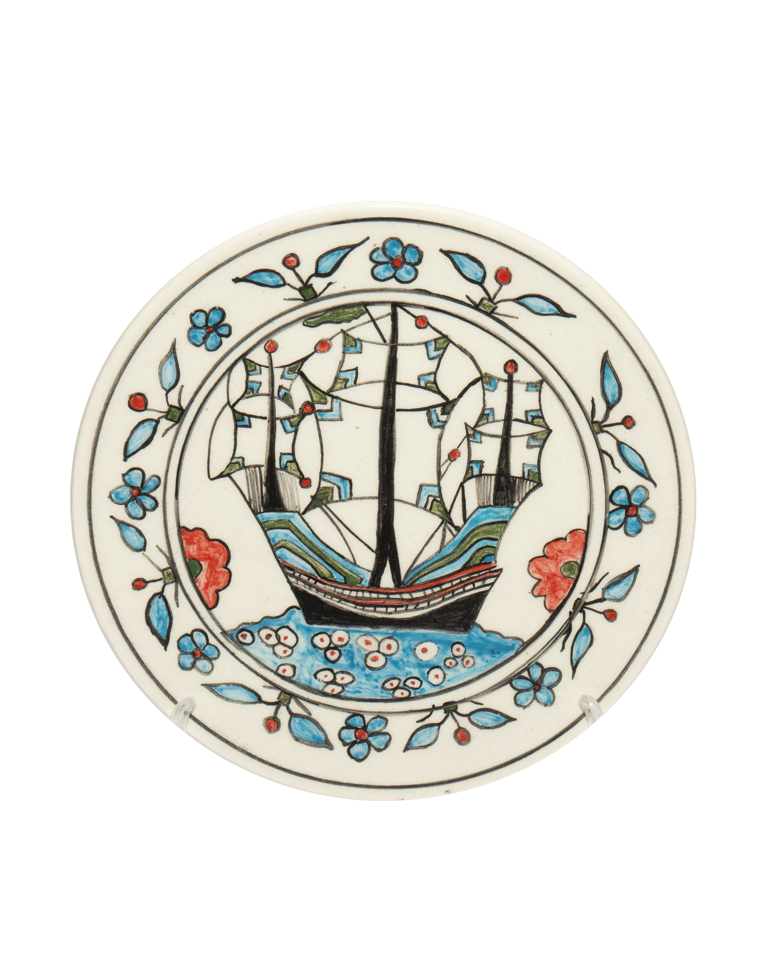 Dish with Sailing-ship Design