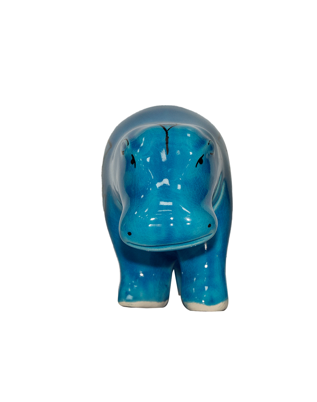 Hippopotamus Blue Ceramic Figures