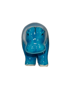 Hippopotamus Blue Ceramic Figures