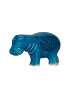 Hippopotamus Blue Ceramic Figures