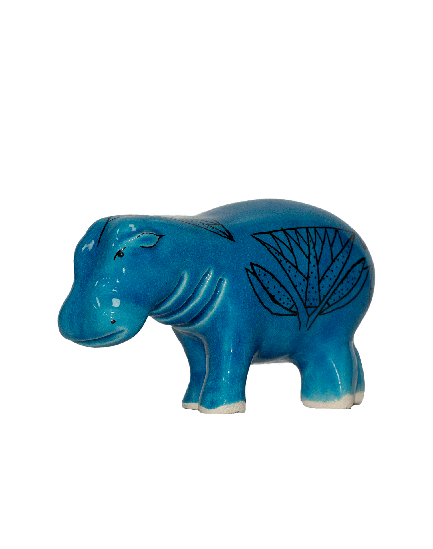 Hippopotamus Blue Ceramic Figures