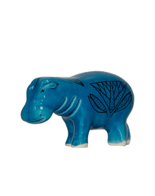 Hippopotamus Blue Ceramic Figures