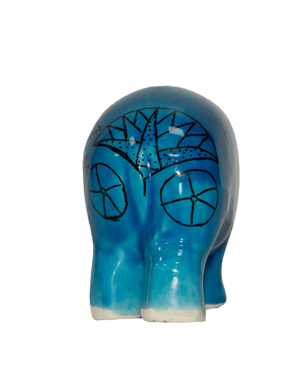 Hippopotamus Blue Ceramic Figures