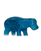 Hippopotamus Blue Ceramic Figures