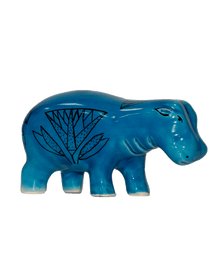 Hippopotamus Blue Ceramic Figures