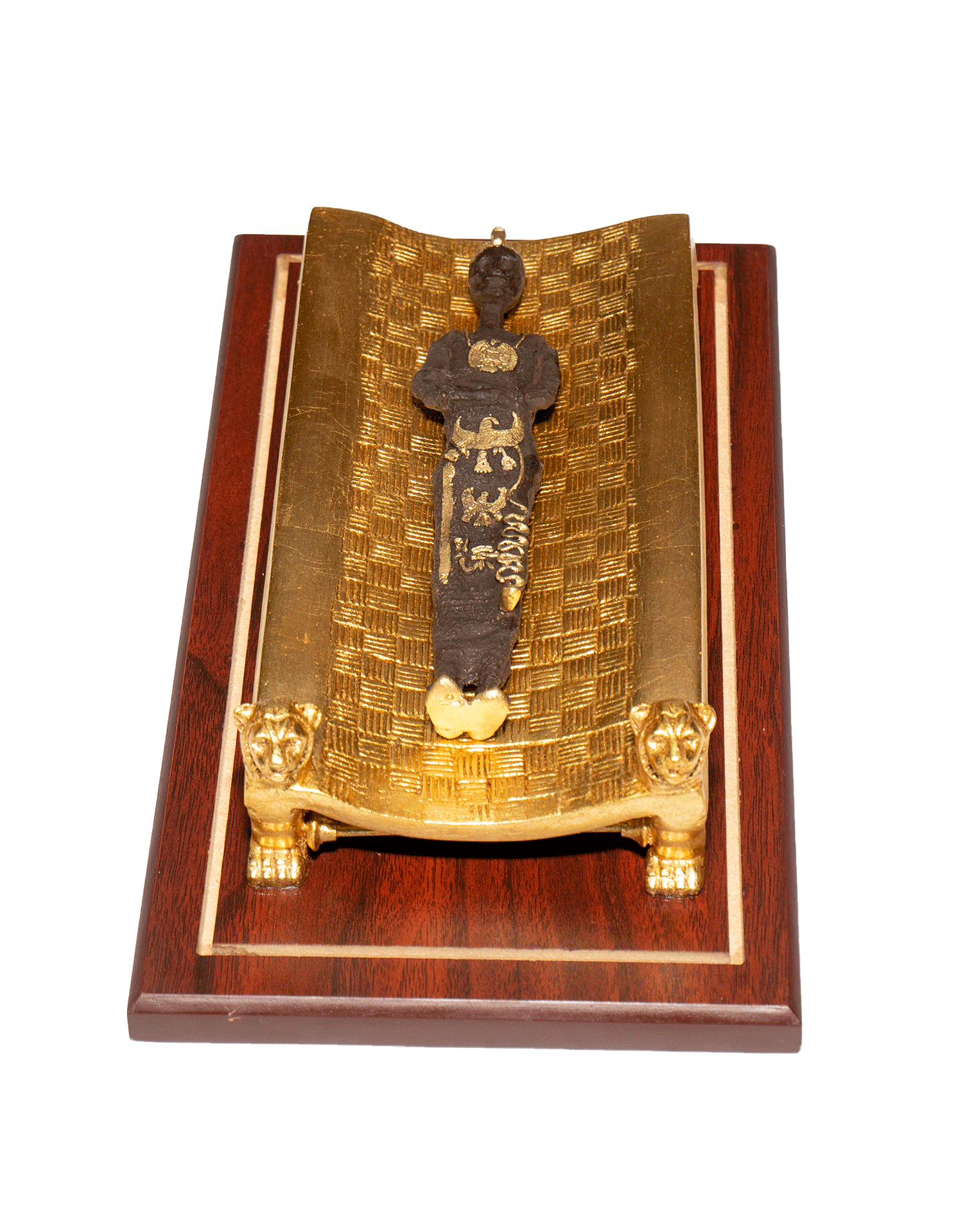The gilded bier of Tutankhamun with Mummy