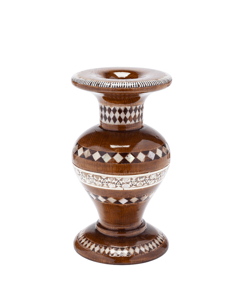Inlaid Wooden candle holder