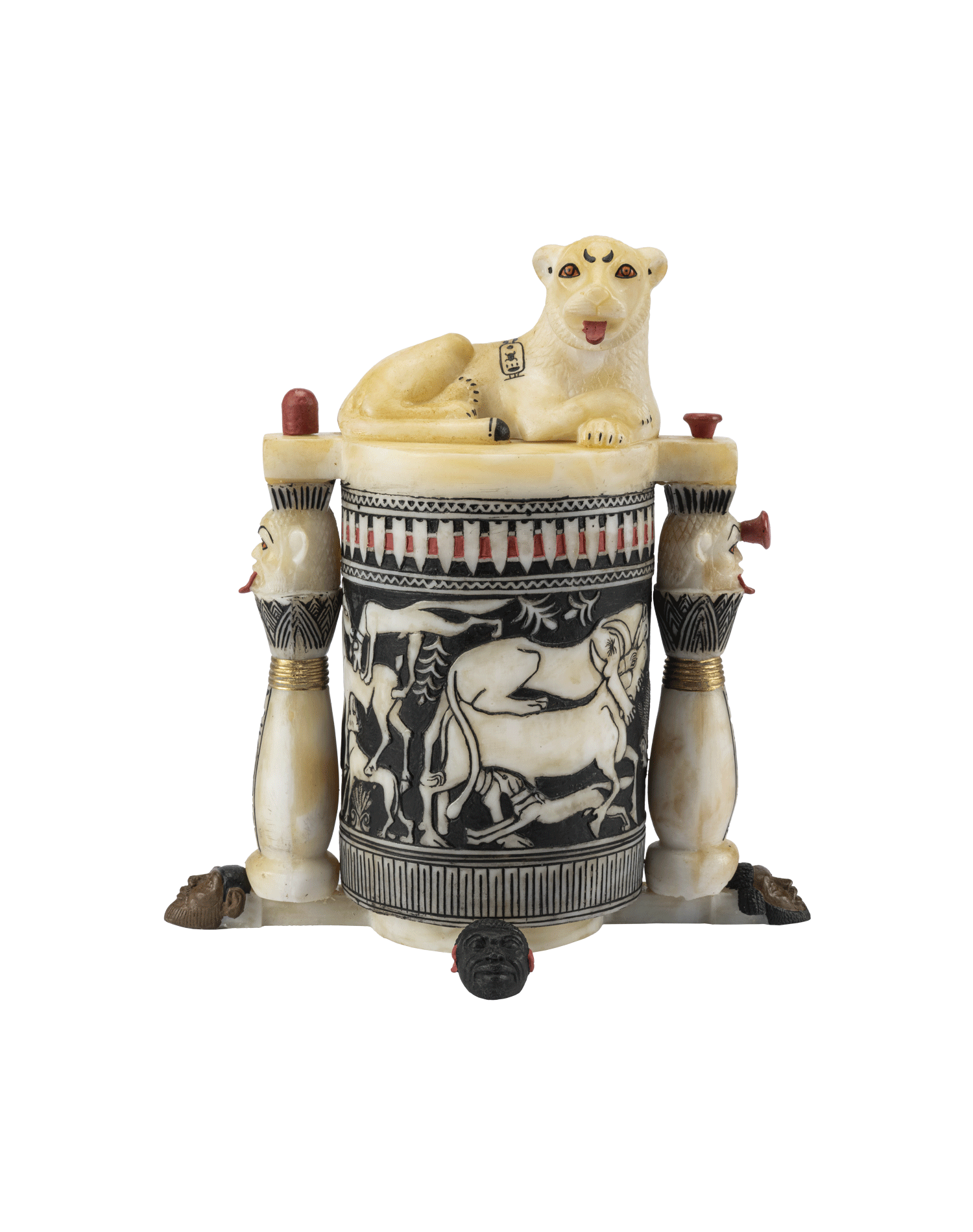 Tutankhamun’s Cosmetic Jar with Lion Lid