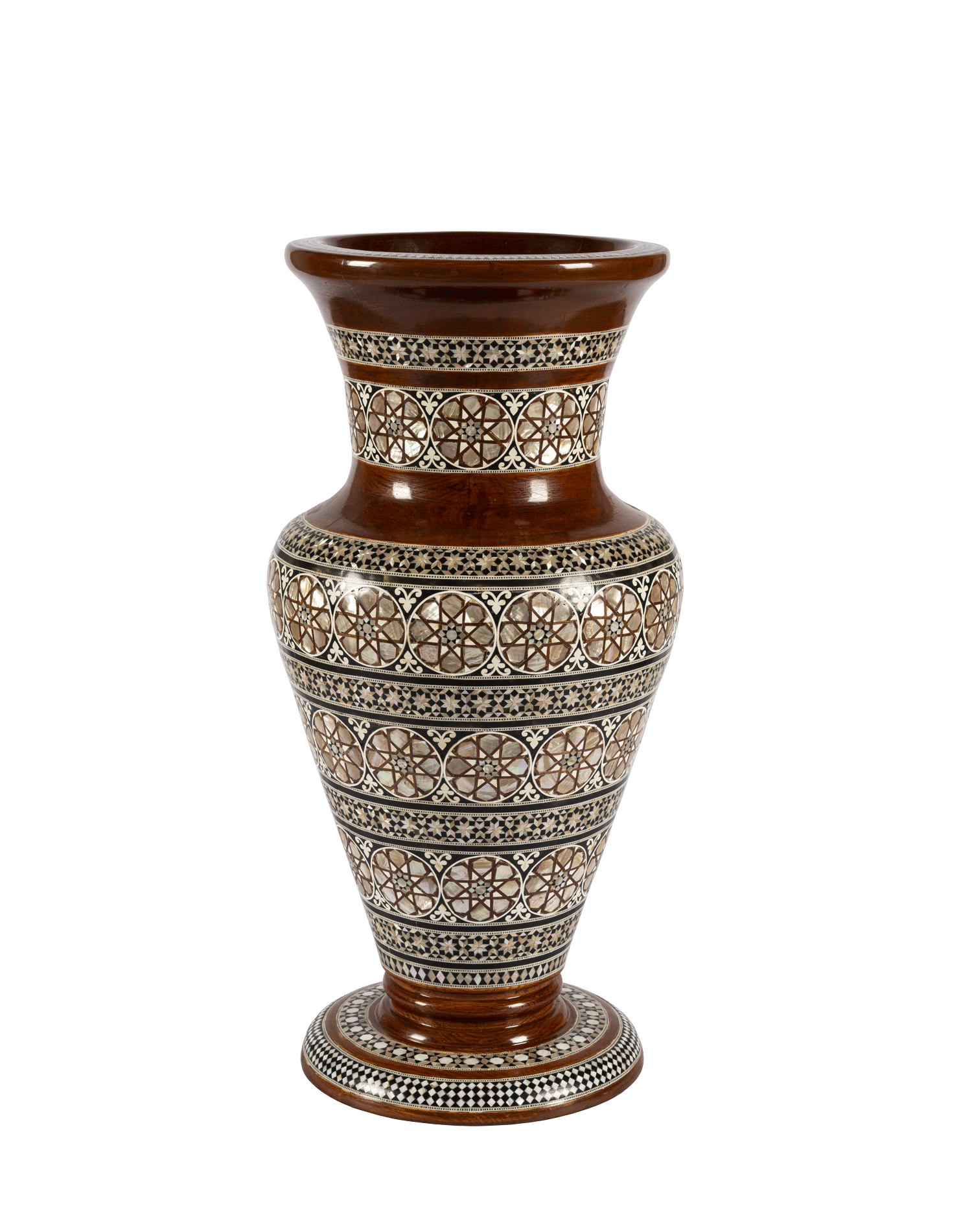Inlaid Wooden Large Vase