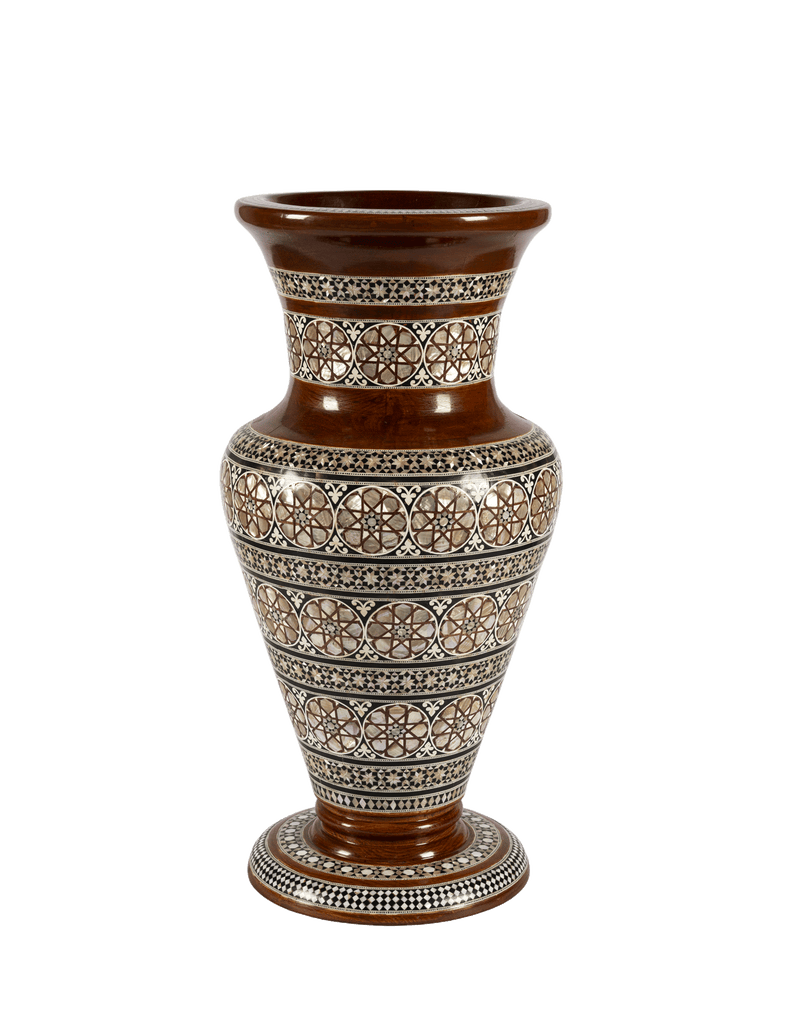 Inlaid Wooden Large Vase