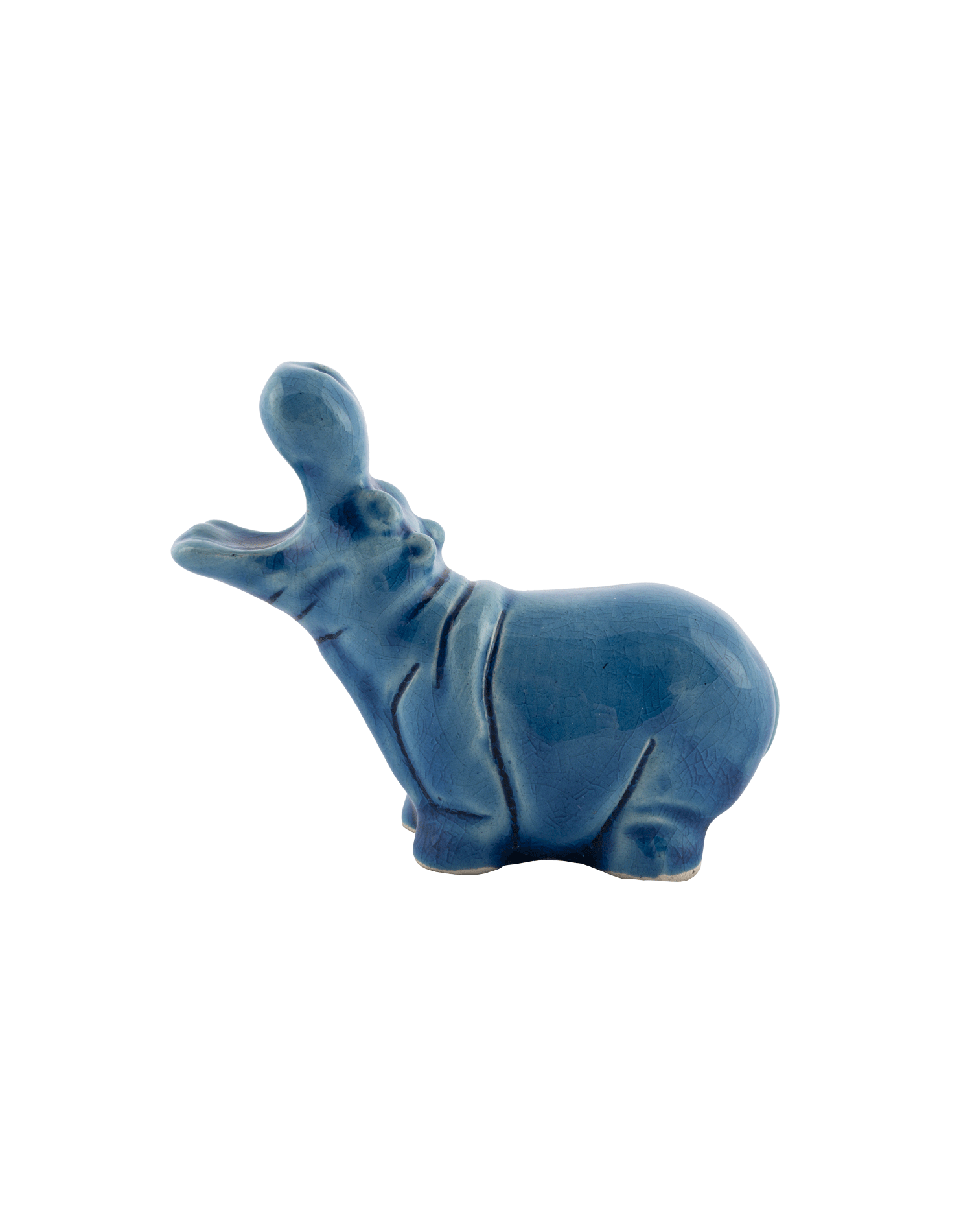 Hippopotamus Blue Ceramic Figures