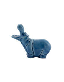Hippopotamus Blue Ceramic Figures