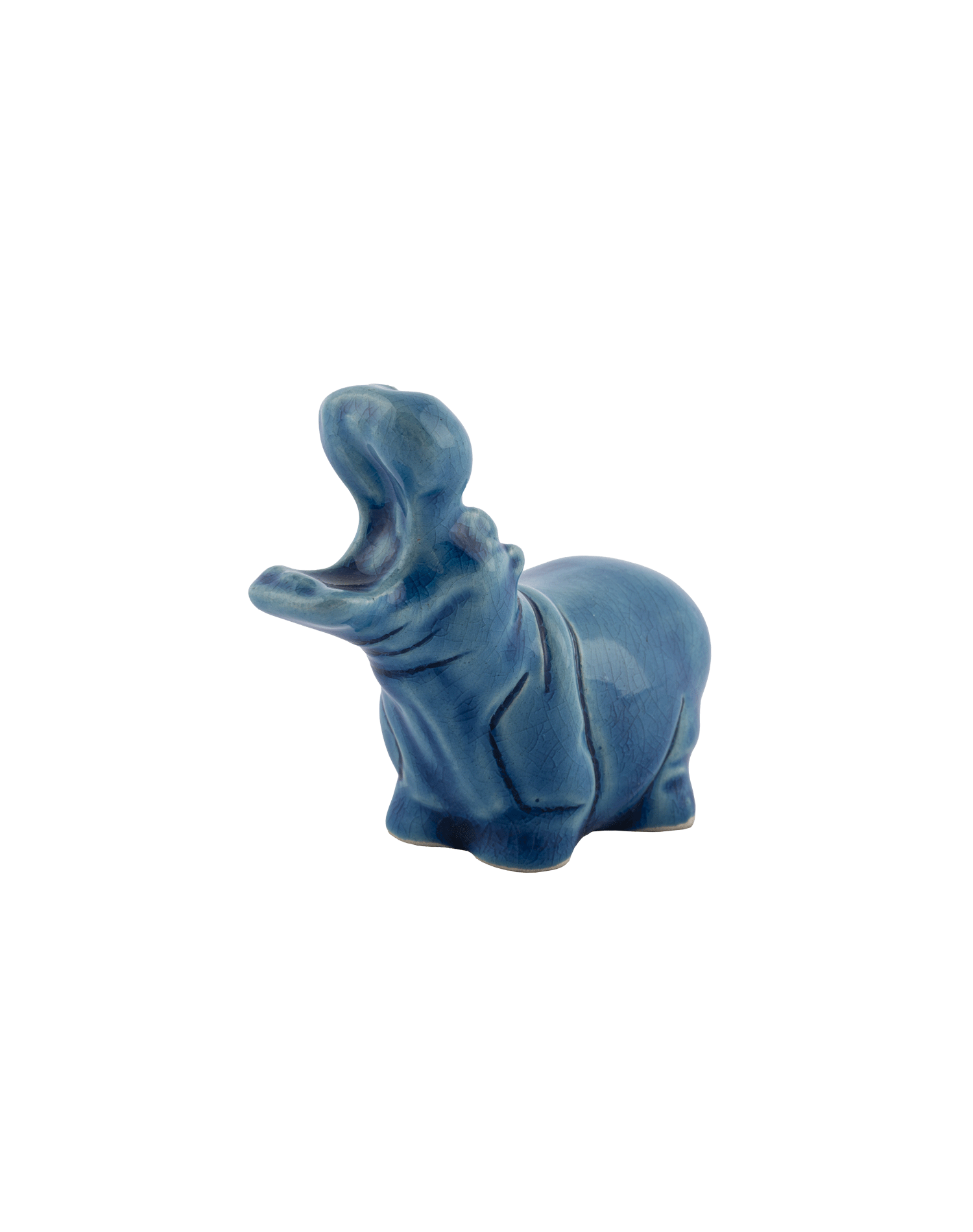 Hippopotamus Blue Ceramic Figures