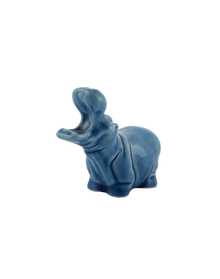 Hippopotamus Blue Ceramic Figures