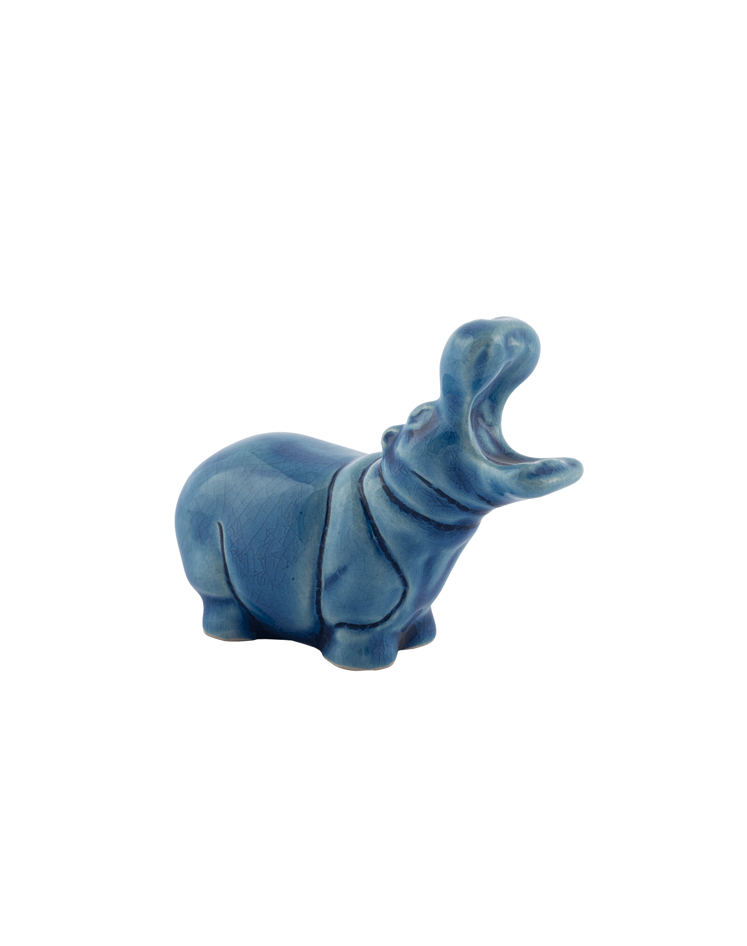 Hippopotamus Blue Ceramic Figures