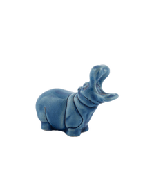 Hippopotamus Blue Ceramic Figures