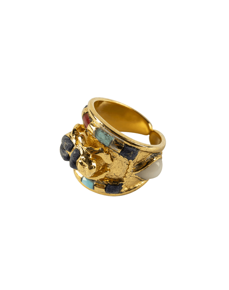 Inlaid Scarab Ring