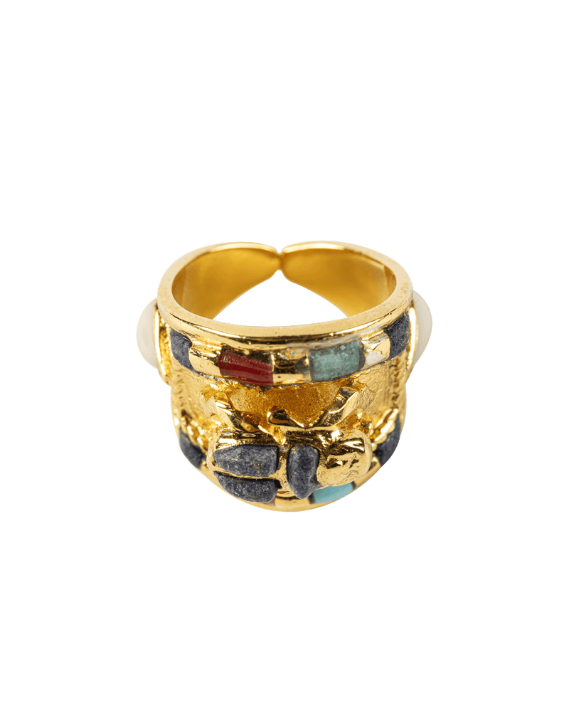 Inlaid Scarab Ring