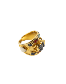 Inlaid Scarab Ring