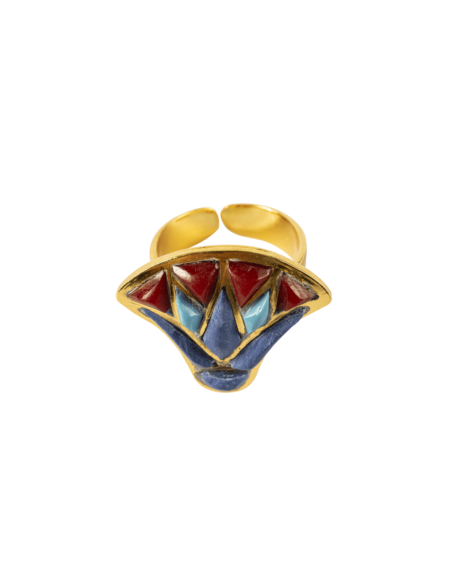 Inlaid Lotus Ring