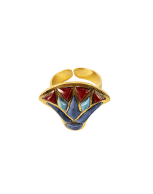 Inlaid Lotus Ring