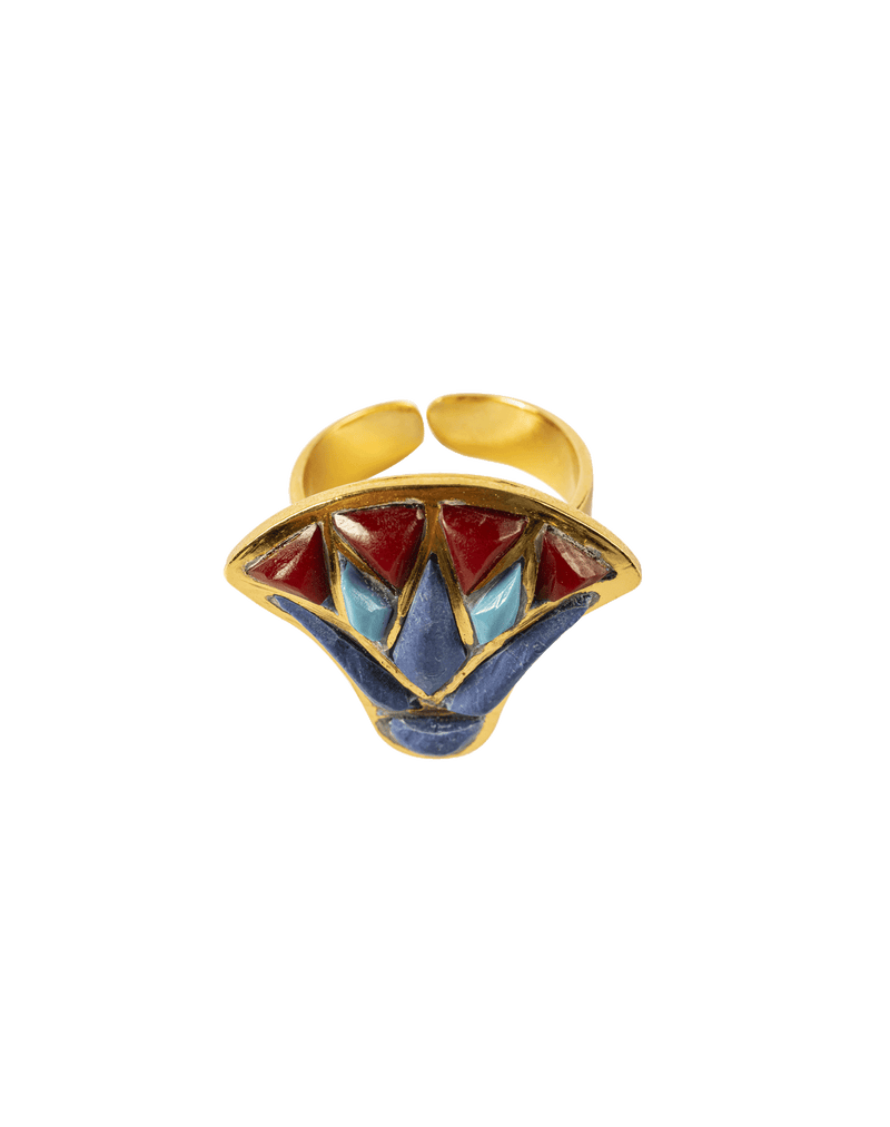 Inlaid Lotus Ring