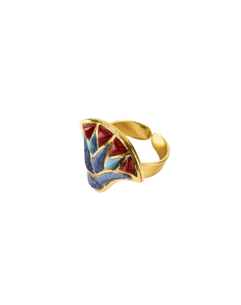 Inlaid Lotus Ring