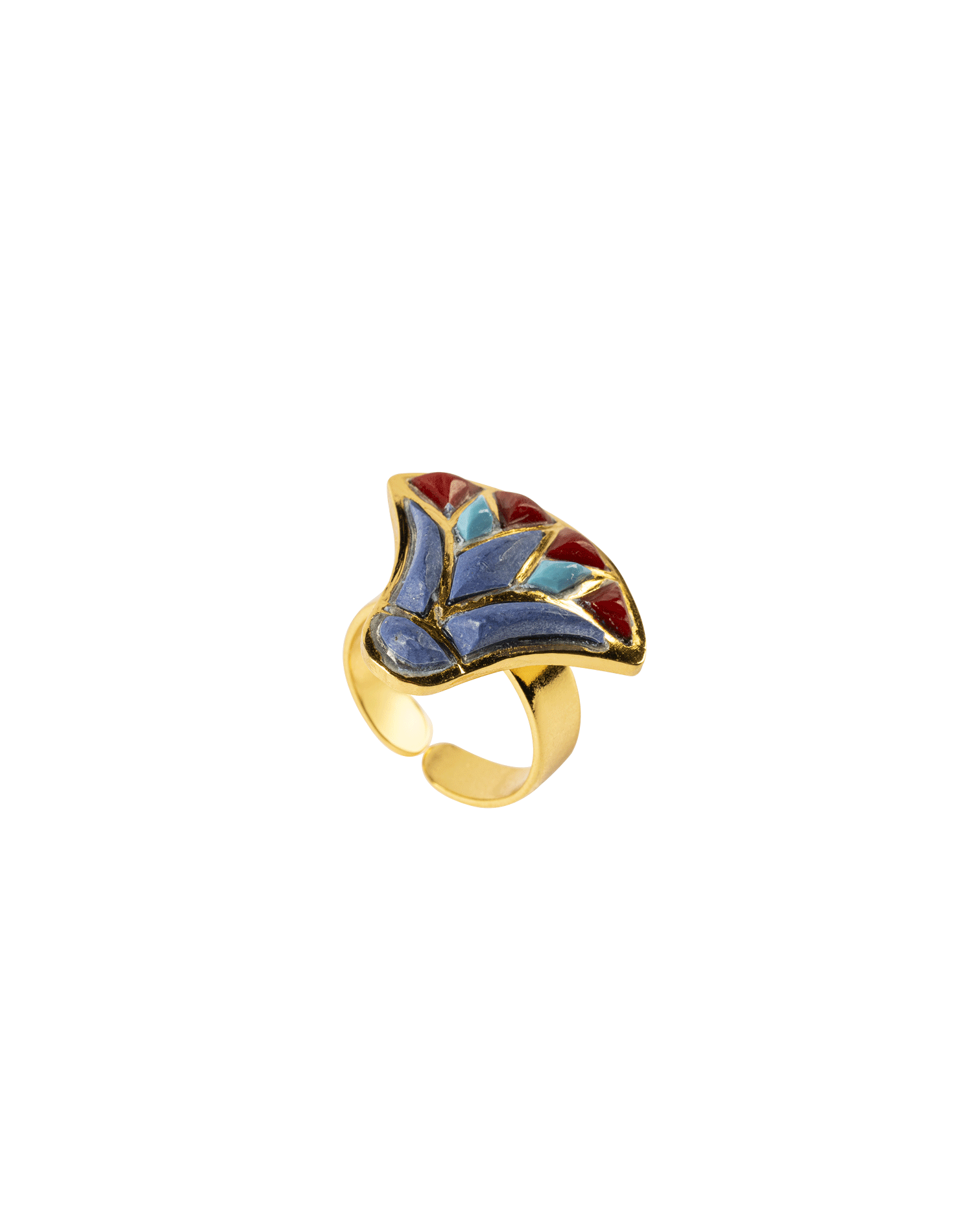 Inlaid Lotus Ring