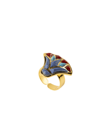 Inlaid Lotus Ring