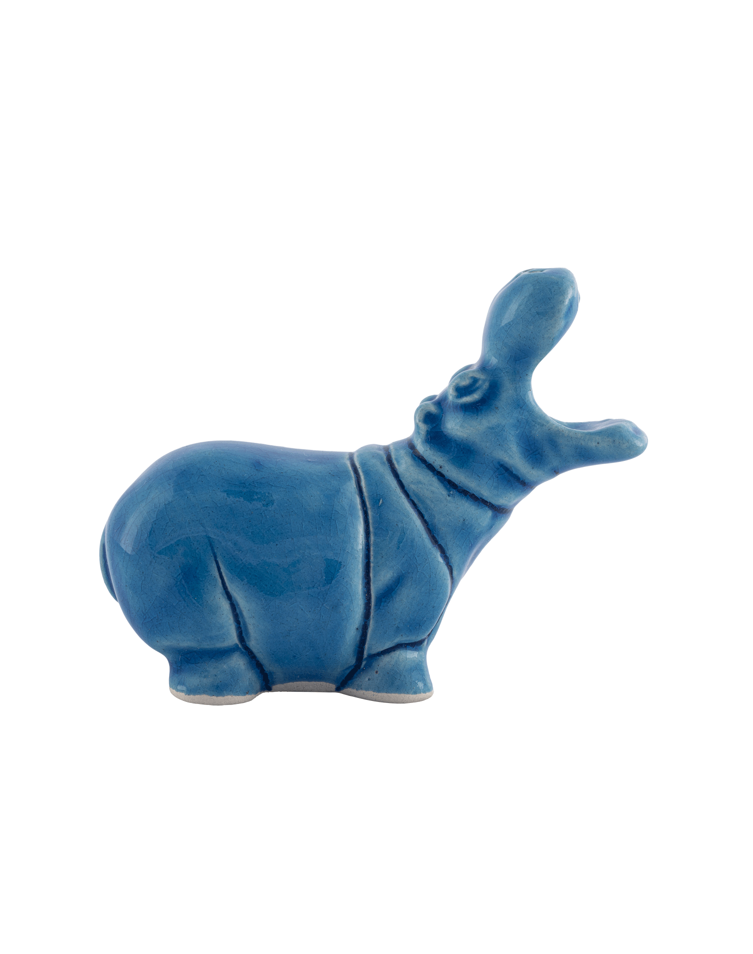 Hippopotamus Blue Ceramic Figures