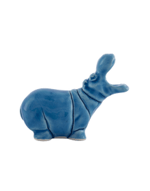 Hippopotamus Blue Ceramic Figures
