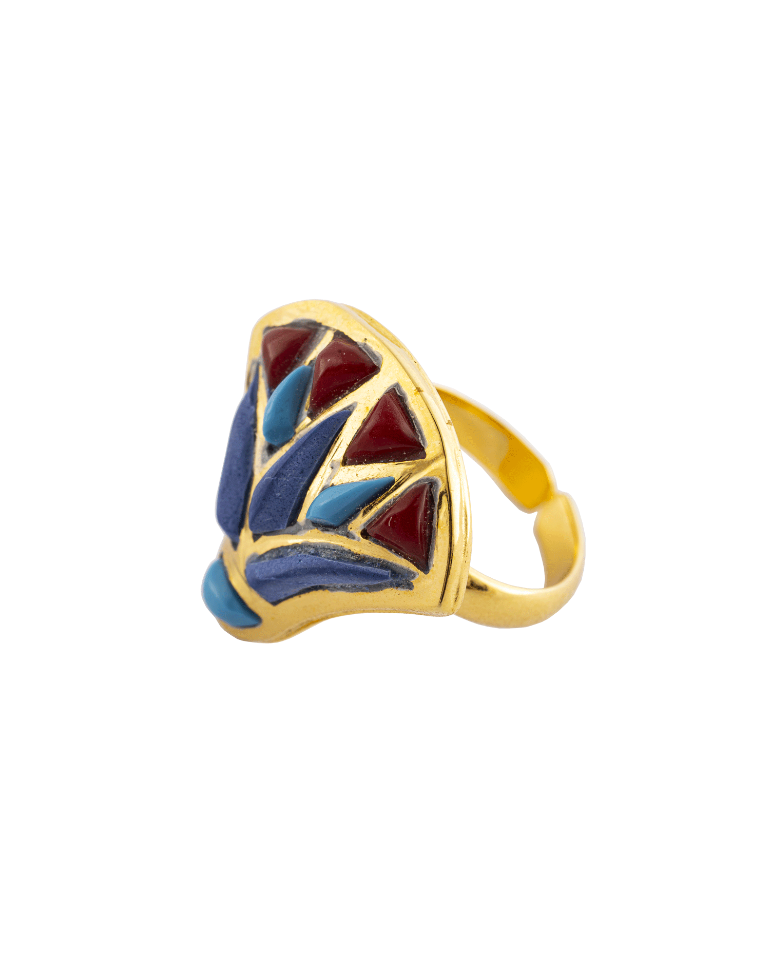 Inlaid Lotus Ring