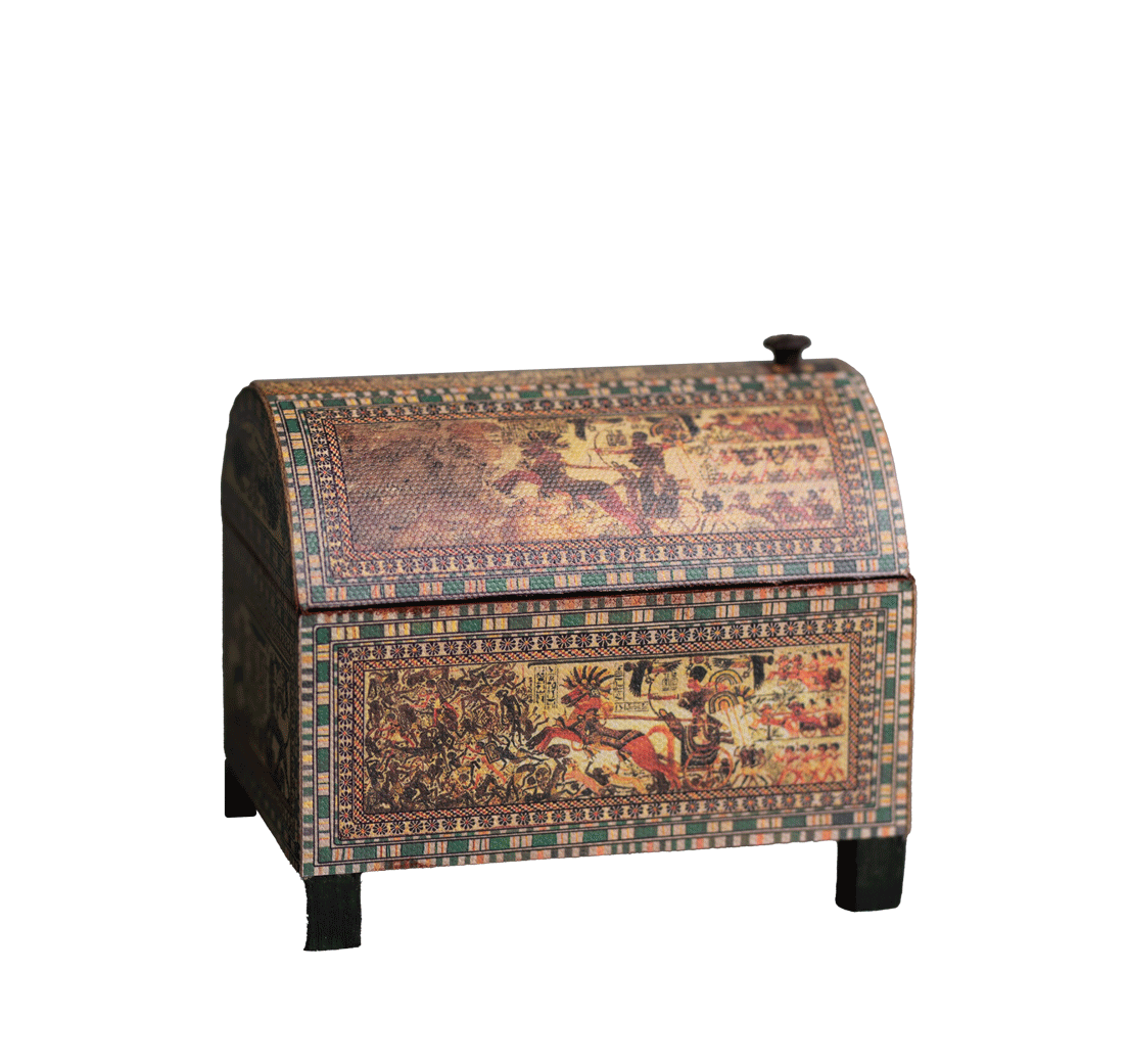 Chest of Tutankhamun with Scenes of Warfare and Hunting Small