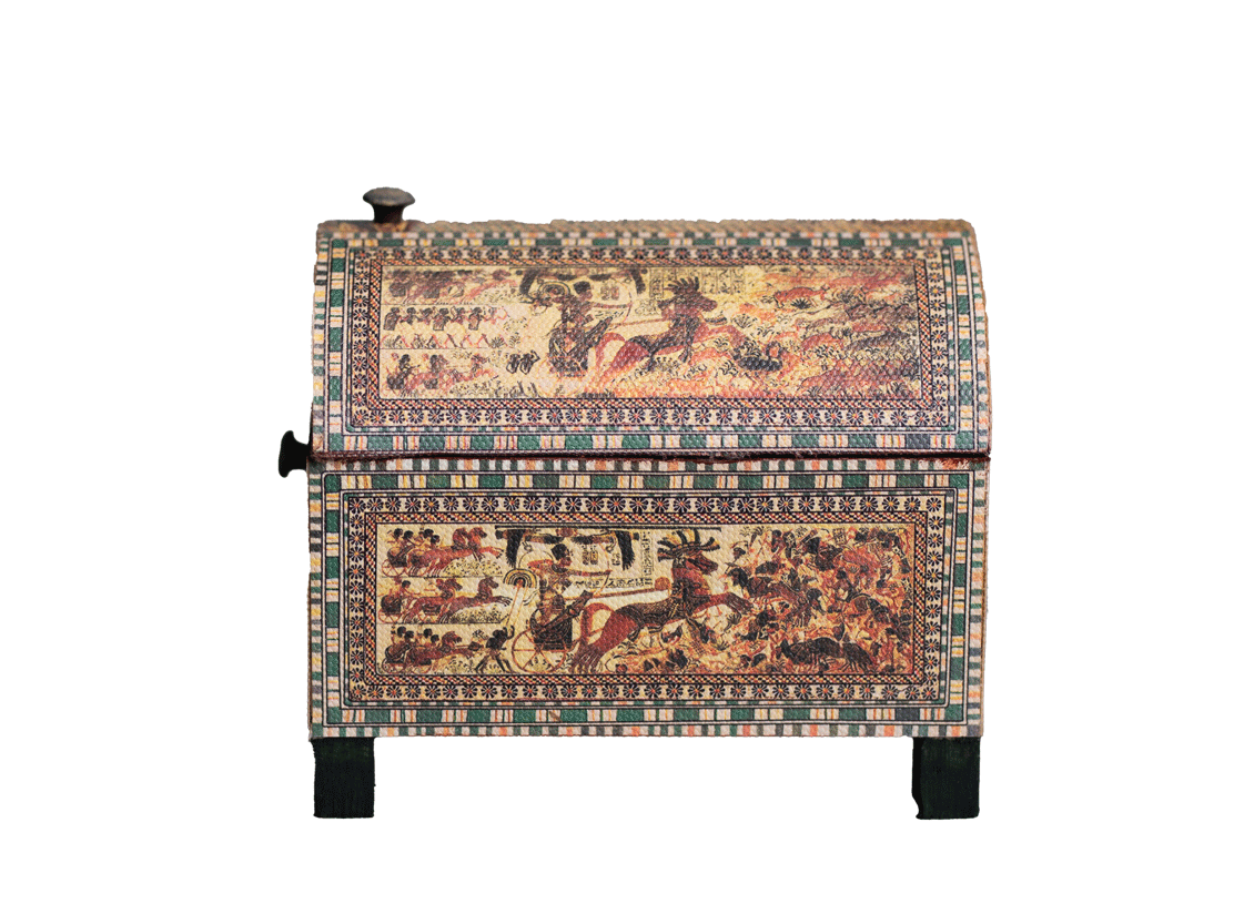 Chest of Tutankhamun with Scenes of Warfare and Hunting Small